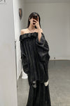 Mutedance 24 Spring/Summer Silk Wide Shoulder Top Series MD-MD24SS50-SHENHE PM117 sepia